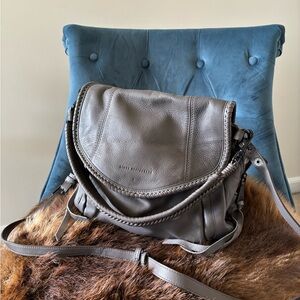 Elegant Gray Leather Women's Bag